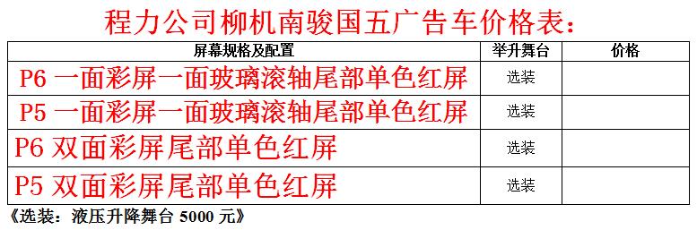柳机南骏（瑞逸）LED广告宣传車(chē)